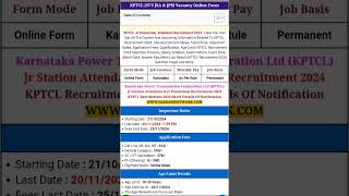 KPTCL Jr Powerman Attendant Recruitment 2024 newvacancy2024 kptcl short video song statuts [upl. by Prowel]