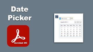 how to add a date picker into fillable pdf form using adobe acrobat pro DC [upl. by Nnaarat]