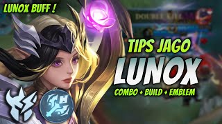 CARA MAIN LUNOX BUFF  BUILD amp EMBLEM LUNOX TERBARU 2023   LUNOX JUNGLER GAMEPLAY [upl. by Enovaj818]