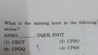 what is the missing term in the following series ANBODQERFSGT tspsc tspsc2023 tspscexam [upl. by Jonah]