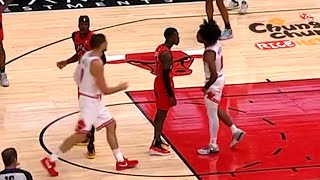 Dennis Schröder NOT BACKING DOWN in Altercation  Raptors vs Bulls  Oct 17 2023 [upl. by Atiekram978]