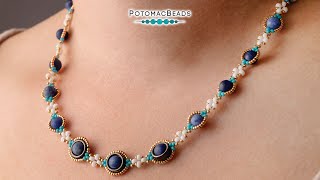 Firmament Necklace  DIY Jewelry Making Tutorial by PotomacBeads [upl. by Eatnoed807]