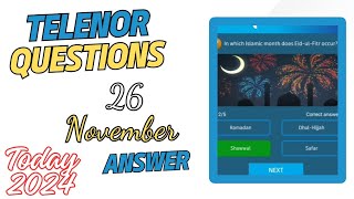 Telenor 26 November 2024 today Questions amp Answers Daily Quiz tuxentertainment tux [upl. by Leighton]