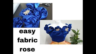 DIY how to make easy fabric rose without a sewing machine [upl. by Hsekar909]