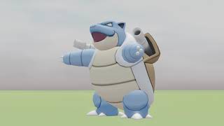 Wartortle Evolves Into Blastoise Blender Animation [upl. by Ginzburg419]