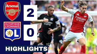 Arsenal vs Lyon 20 HIGHLIGHTS  Calafiori DEBUT  Emirates Cup 2024 [upl. by Novej]