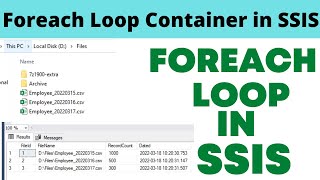 22 Foreach Loop Container in SSIS Example [upl. by Aliled]