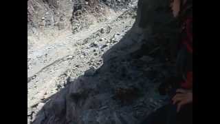 Rock falling in Grand Couloir Mont Blanc [upl. by Eldwon549]