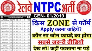 RRB NTPC 2019  कौन सा ZONE फायदे का होगा  किस ZONE से Form Apply करें [upl. by Norat]