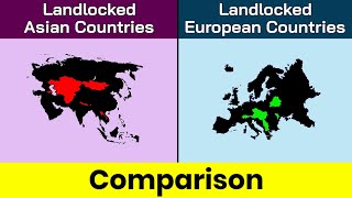 Landlocked Asia vs Landlocked Europe  landlocked Europe vs landlocked Asia  Comparison  Data Duck [upl. by Su]