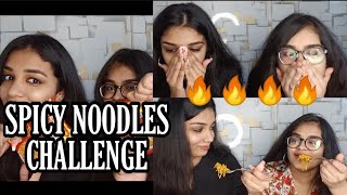 SPICY NOODLES CHALLENGE ft Suhani Minocha  Shreya Chugh [upl. by Itram]