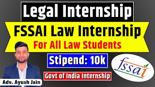 FSSAI Legal Internship 2024 Notification Out  Apply Now  Smart amp Legal Guidance [upl. by Winshell]