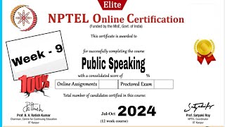 Public Speaking Week  9 Assignment Answers  NPTEL 2024 [upl. by Renick]