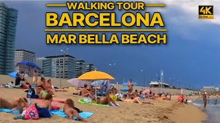 Explore the beaches of Barcelona in 4K  Mar Bella and Llevant  Virtual beach walking tour [upl. by Costa]