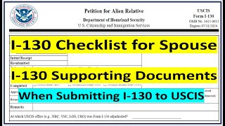 Form I 30 Checklist for Spouse  I130 Supporting Documents for Spouse  USCIS CR1IR1 Visa [upl. by Three163]