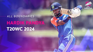 Every Hardik Pandya boundary at T20WC 2024 [upl. by Owain]