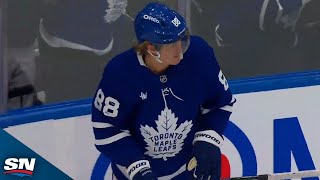 Maple Leafs William Nylander Tips And Bats Puck MidAir For Ridiculous Goal [upl. by Girish]