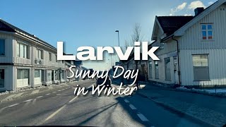 Beautiful Sunny Winter Day in Larvik Vestfold Norway  Nansetgata [upl. by Tnarb]