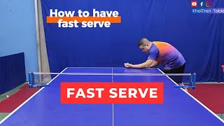 FAST SERVE  TABLE TENNIS SERVE TUTORIAL [upl. by Thilda]