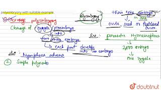 What is polyembryony Describe different types of polyembryony with suitable example [upl. by Uaerraj301]