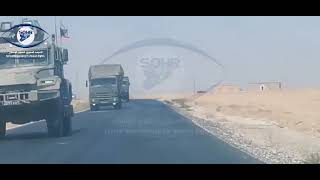 “SOHR camera” captures a Russian convoy heading from Ain Issa to Tel AlSamn base in AlRaqqah [upl. by Mile]