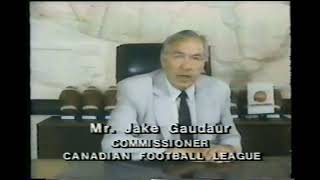 CFL Commissioner Jake Gaudaur Talks about the United Way Centraide TV Commercial 1982 [upl. by Nolyar]