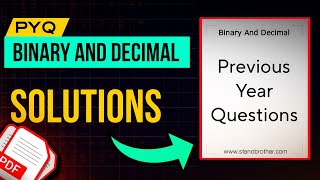 Previous Year Questions  Binary  Octal Decimal and Hexa  Computer Important Questions [upl. by Fauch]