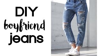 DIY Boyfriend Jeans  Thrift Flip Under 10 [upl. by Belcher548]