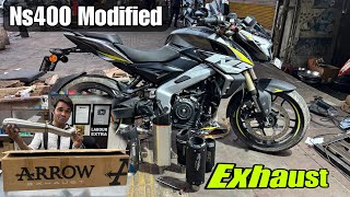 Ns 400 modified  Ns400 Arrow Exhaust Sound India 🇮🇳 first  ns 400 Exhaust modified [upl. by Mellisent82]