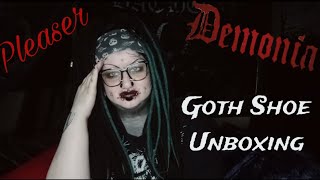 Goth shoe unboxing Demonia Pleaser [upl. by Larrabee]