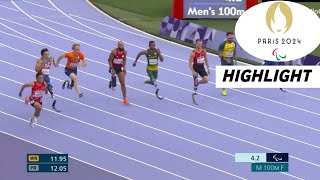 Para Athletics Mens 100m T63 Final Highlights2024  Frech Bags His Maiden USA Paralympic Medal [upl. by Jacobah]