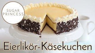 Schneller EierlikörKäsekuchen mit Sahne und Keksboden  Rezept von Sugarprincess [upl. by Rodmur]