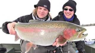 Weedline Shamu Rainbow Trout  Uncut Angling  March 15 2014 [upl. by Pius115]