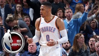 Russell Westbrook talks about how much he loved Steven Adams euro step vs the Timberwolves  ESPN [upl. by Nangem]