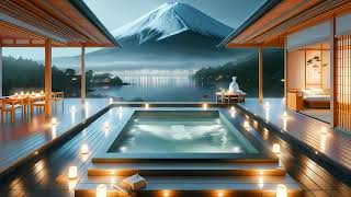 Japans Onsen with MtFuji and a lake 10hour lakeshore Sounds for Relaxing [upl. by Narruc155]