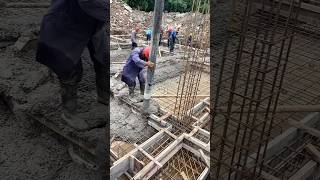 Reinforced concrete foundation pouring process [upl. by Fishbein]