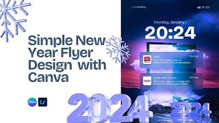 How to Create a Simple New Year Flyer design with Canva [upl. by Lledor]