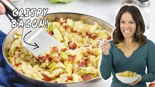 The BEST Fried Cabbage with Bacon 🥓 [upl. by Mages]