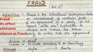 Fraud  section 17  Effects amp Elements  Does Silence Amount To Fraud [upl. by Ripp]