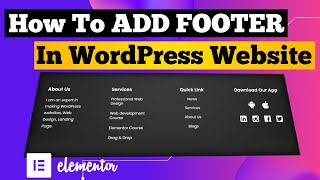 How To Create Footer In WordPress Website With Elementor 2021  Elementor Footer Tutorial [upl. by Mharba628]