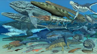 Extinct Marine Animals Size Comparison in 3D Animation  Realistic World Data [upl. by Sine540]