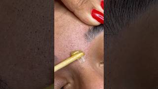 Very small brows hair waxing tutorial 😮shortsclean brows waxsubscribe ♥️ [upl. by Ymmat]