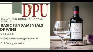 F amp B Service  Basic Fundamentals Of Wine 1 [upl. by Fortna830]