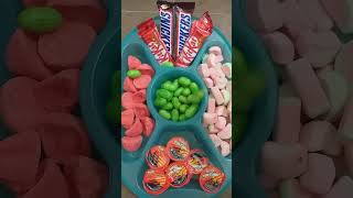 ASMR filling plater with gummy🍬minja🍫snickers🍫kitkat🍫marshmallow❤🇰🇼 shorts asmr sweets [upl. by Ynor]