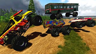 Monster Trucks Mud Battle 2 Beamng drive [upl. by Luann948]