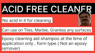 Acid free cleaner Epoxy cleaning aid shampoo form type [upl. by Pyne]