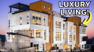 Touring Stunning Luxury Townhomes in Las Vegas  Cordillera in Summerlin [upl. by Nnylarat]