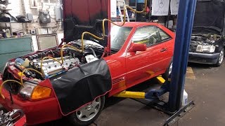 Mercedes 600SL V12 oil leak repair Part 1 [upl. by Bendicta]