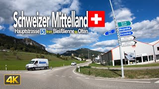 Driving through the Schweizer Mittelland from BielBienne to Olten Switzerland 🇨🇭 [upl. by Mcgurn795]