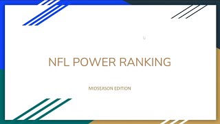 NFL MIDSEASON POWER RANKINGS [upl. by Marzi]